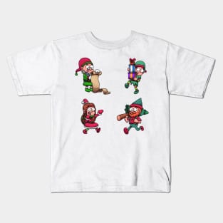 Christmas Elves Preparing For Christmas Kids T-Shirt